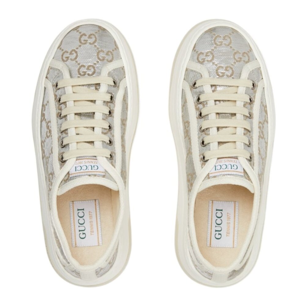 NEW GUCCI Tennis GG Canvas Platform Low Top Sneakers EU 39.5 / US 9.5 Authentic - Picture 4 of 12